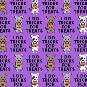 (small scale V2) I do tricks for treats - halloween pit bulls - purple - C22