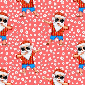 Santa on the Beach Tropical Christmas Wrapping Paper Holiday Gift