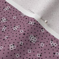 Mitzi Ditzy: Black & Plum Purple Small Floral, Tiny Floral, Dotted Floral