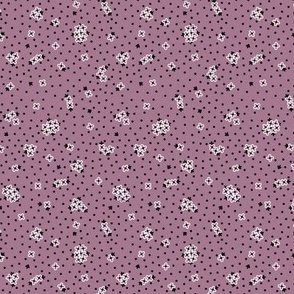 Mitzi Ditzy: Black & Plum Purple Small Floral, Tiny Floral, Dotted Floral
