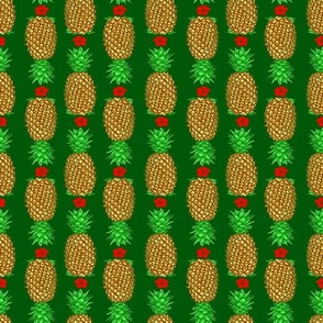Small Tropical Christmas Pineapple Warm Xmas Holiday Green