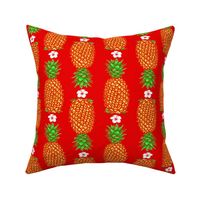 Large Tropical Christmas Pineapple Warm Xmas Holiday Red