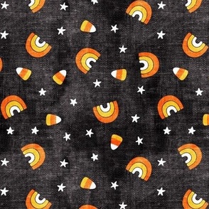 halloween rainbows and candy corn (V2) - stars and candy - black - LAD20