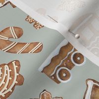 Christmas Gingerbread Cookies / Sage Gray