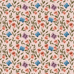 Flowers_And_Butterflies_Pattern Pink