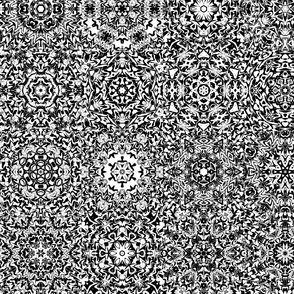 Intricate Psychedelic Monochrome Mandala Quilt Pattern