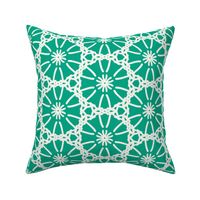 Twirly Girl  Geometric Aqua Green Ivory Large Scale