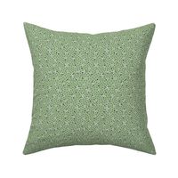 Mitzi Ditzy: Black & Mossy Green Tiny Floral, Dotted Floral