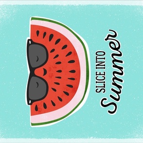 Slice Into Summer Watermelon Tea Towel - Aqua