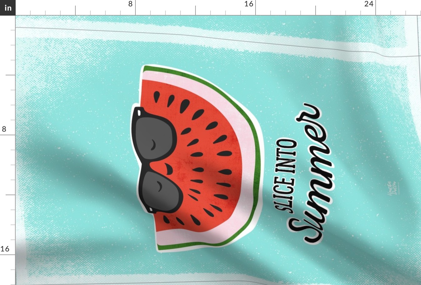 Slice Into Summer Watermelon Tea Towel - Aqua