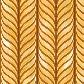 Feathered Chevron Watercolor Kemps Ridley Gold Large