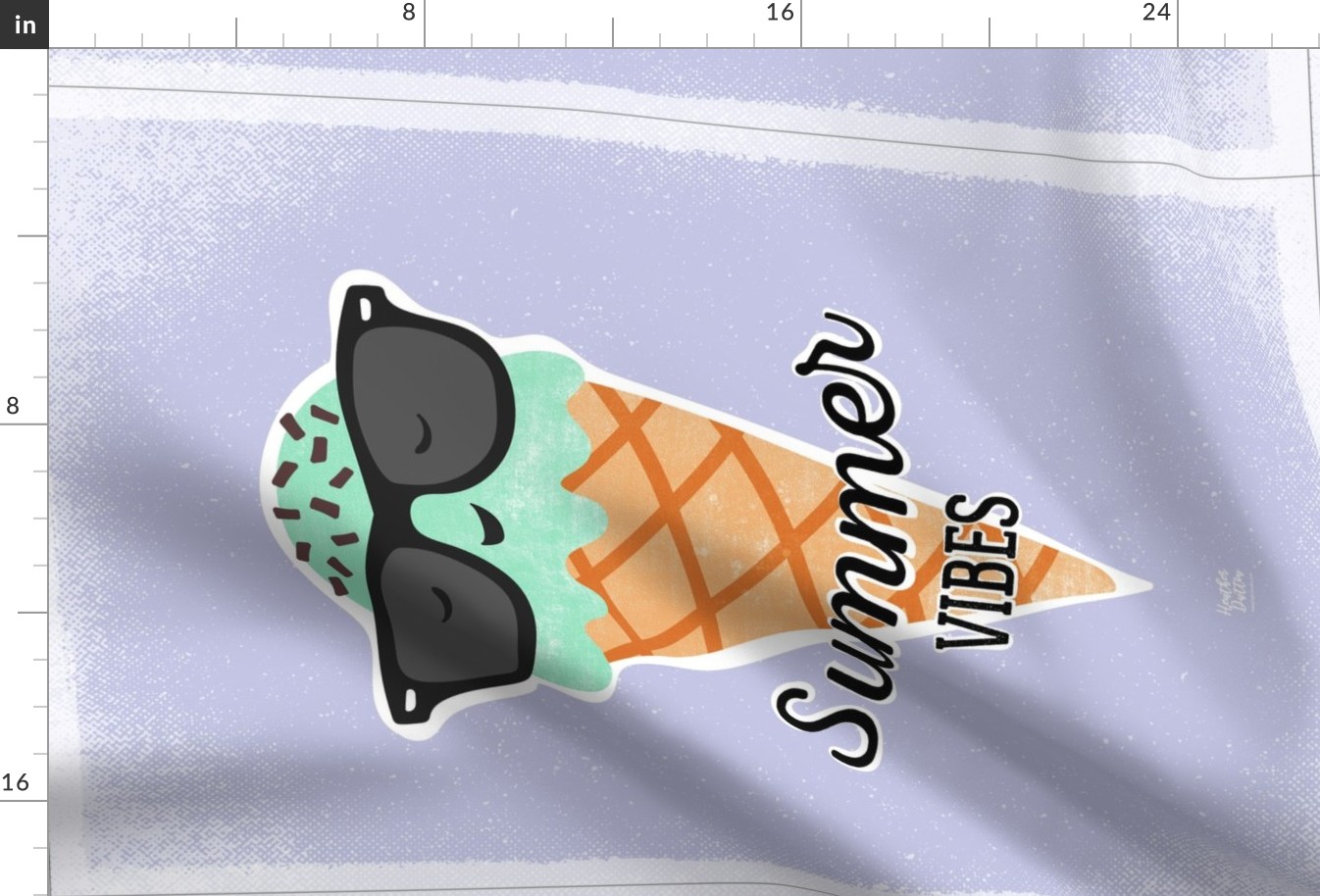 Summer Vibes Ice Cream Tea Towel - Purple