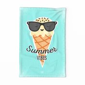 Summer Vibes Ice Cream Tea Towel - Aqua