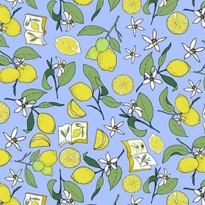 lemons and books blue