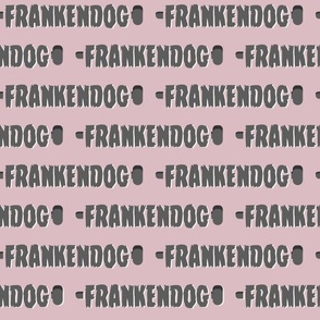 (M Scale) Boho Halloween Frankendog Text Straight on Pink