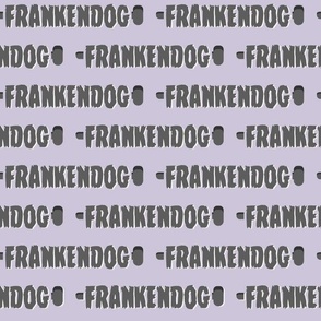 (M Scale) Boho Halloween Frankendog Text Straight on Purple