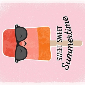 Sweet Sweet Summertime Popsicle Tea Towel - Pink