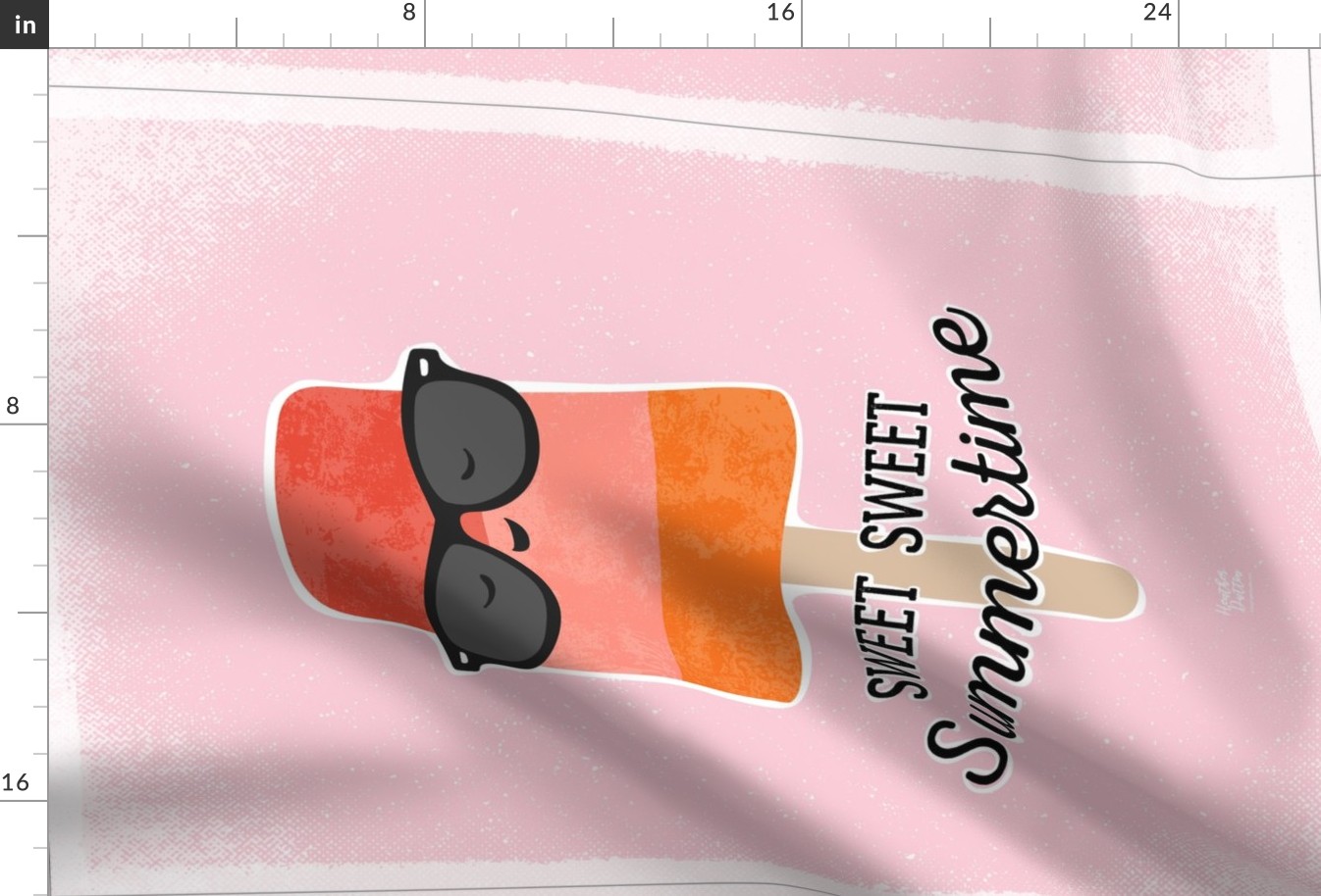 Sweet Sweet Summertime Popsicle Tea Towel - Pink