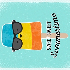 Sweet Sweet Summertime Popsicle Tea Towel - Aqua