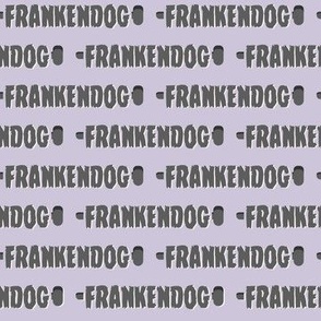 (S Scale) Boho Halloween Frankendog Text Straight on Purple