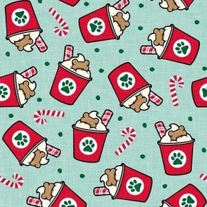 Christmas dog coffee treat - peppermint - mint with candy canes - Holiday dog - LAD22