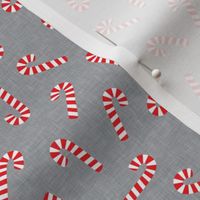 (small scale) candy canes - grey - LAD22