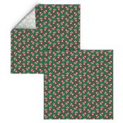 Pup Peppermint treat coffee cups - Christmas Dog Coffee Treats - red cups on green w/polka dots - LAD22