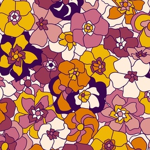 Retro Floral (28") - orange, pink, purple (ST2022RF)