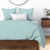 Simple Diagonal Lines - Soft Teal with Black Lines- Medium