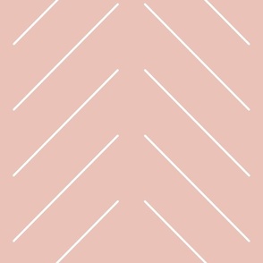 Simple Diagonal Lines - Pink with White Lines - Large