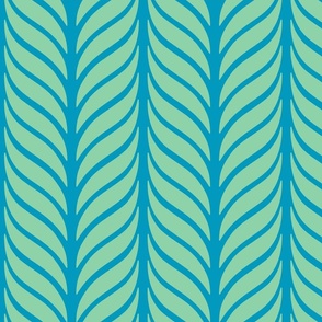 Classic Feather Quill Chevron Caribbean Jade