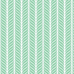 Classic Feather Quill Chevron Jade and White Medium