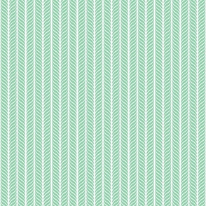 Classic Feather Quill Chevron Jade and White Small