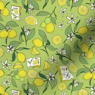 lemons and books lime green