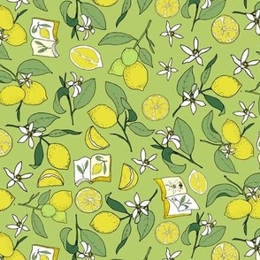 lemons and books lime green