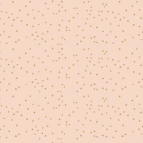 Allover night sky, spotts stars in salmon pink and mustard gold