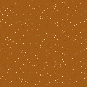 Allover night sky, spotts stars in terracotta brown and white