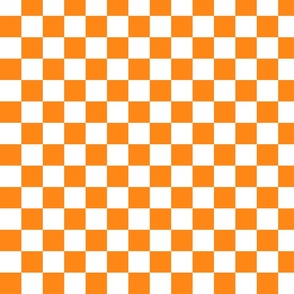 Orange and White Checker Print