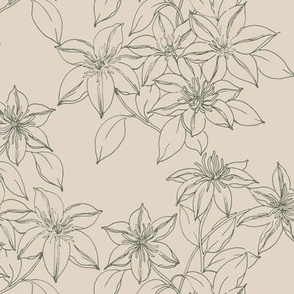 Mirrored Lineart Floral_Sage