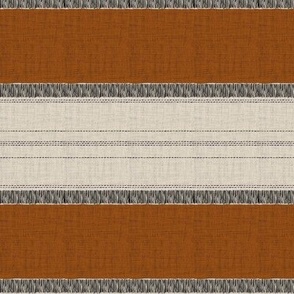 Handdrawn Boho Wide Stripe_Terracotta