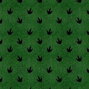 grass and black dino footprint