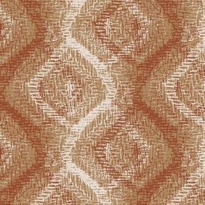 Boho Texture rust ocher and linen