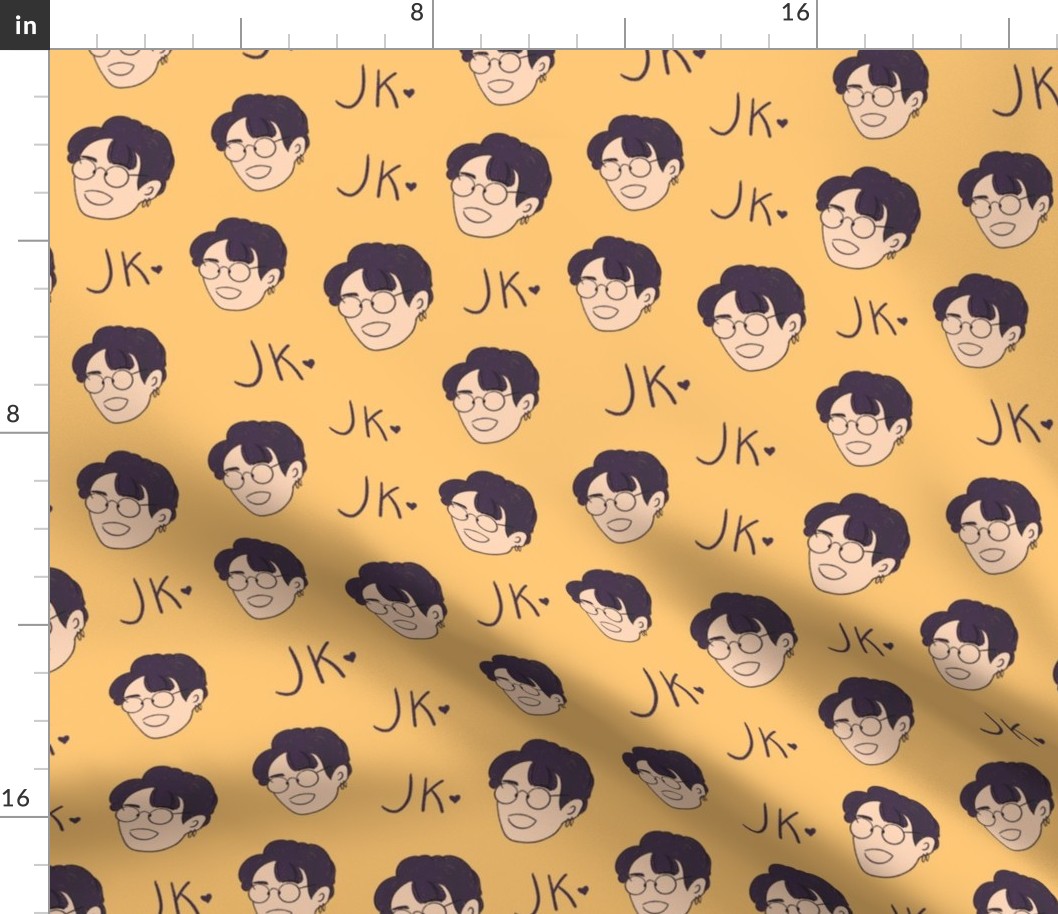 BTS Jungkook JK_Pattern_Yellow 1 Fabric | Spoonflower