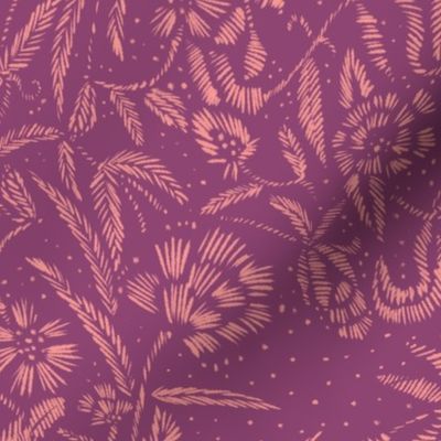 Stargazer Floral in Twilight Magenta