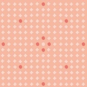 Micro - Circles and Crosses - Pink and Red - Geometric  Polka Dots - Hand drawn