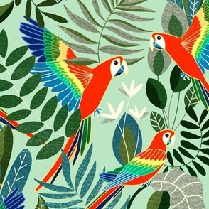 Jungle Parrot Paradise - Tropical Summer - Large Scale