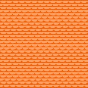 rows of bowls - orange - scallop stripes