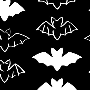medium scale | White Bats on Black