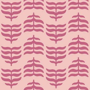 Wind and Fern, Large, Pink on Pink