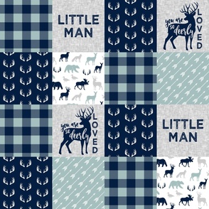 Little Man/Deerly Loved Woodland Wholecloth - plaid - C22